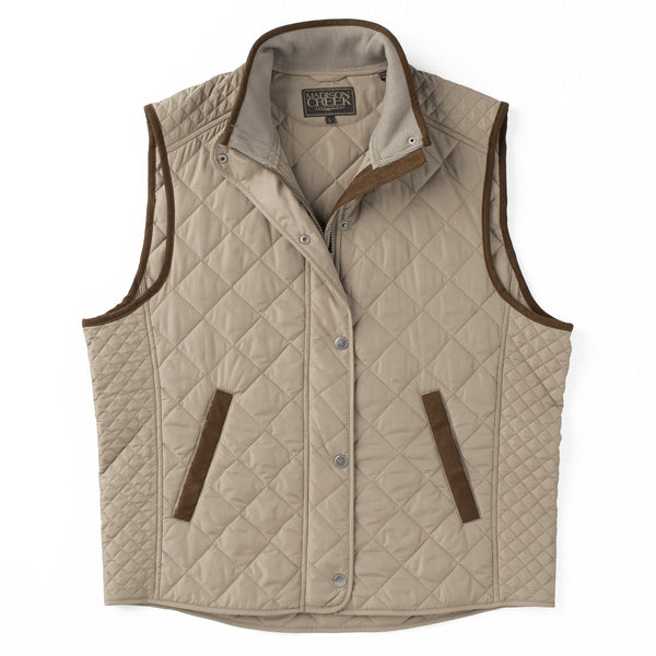Greenville Diamond Quilted Nylon Vest - Dark Khaki - Madison Creek