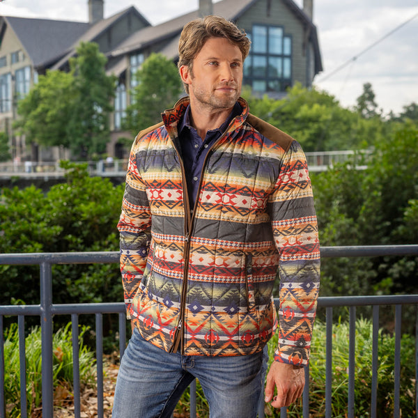 Shelby Aztec Print Quilted Nylon Jacket - Aztec - Madison Creek