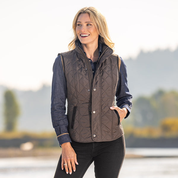 Vista Quilted Nylon Vest - Gunmetal - Madison Creek Outfitters