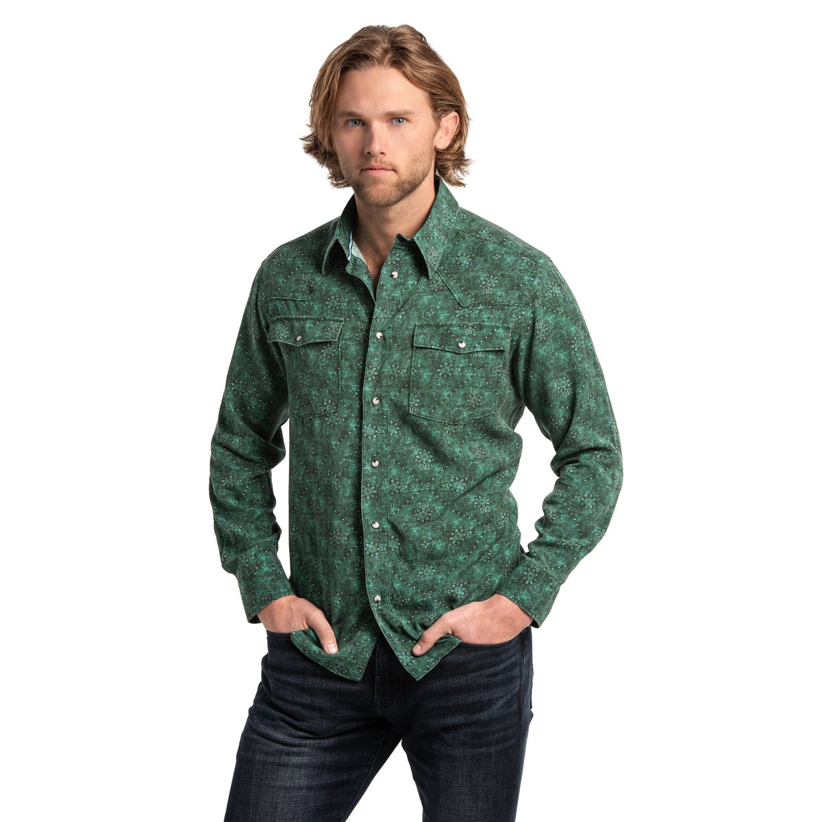 Bisley Bandana Print Western Shirt - Green Bandana