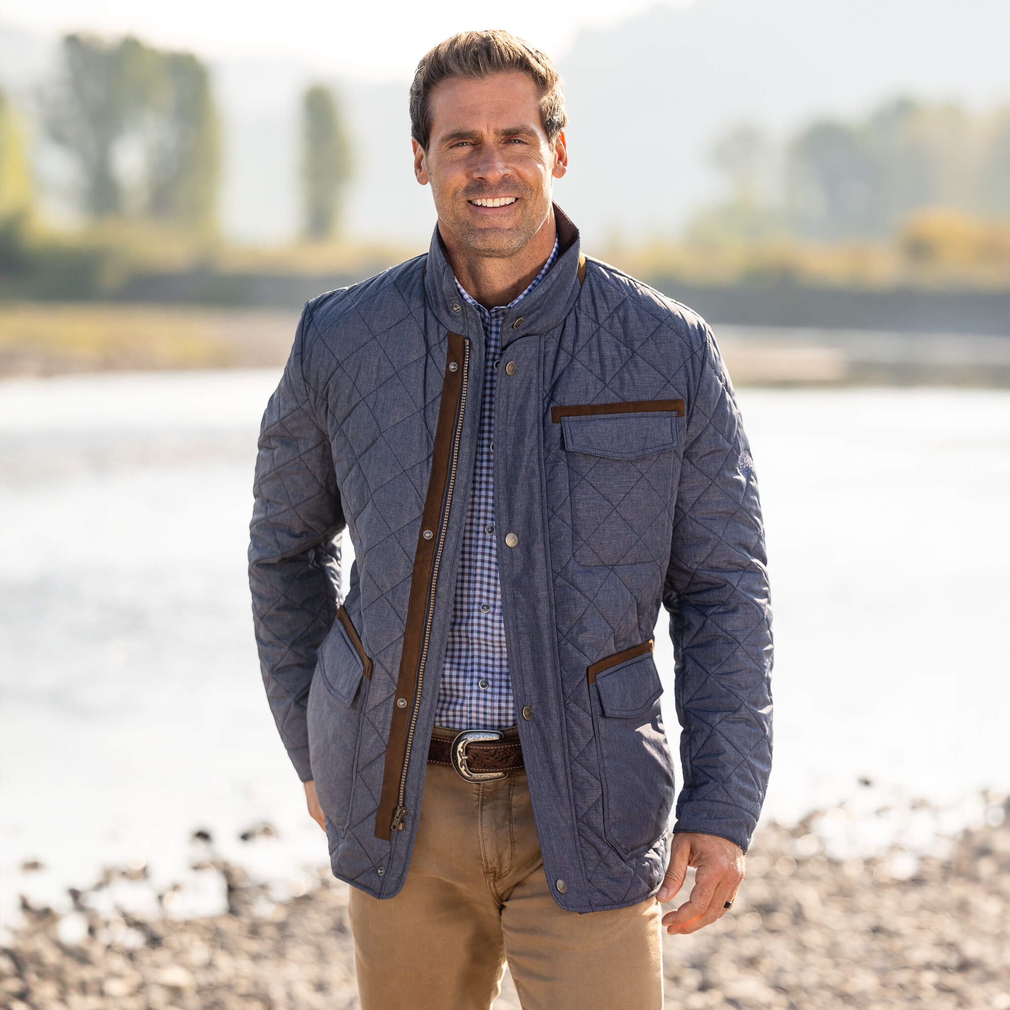 Water-Resistant Lightweight Quilted Jacket for Men