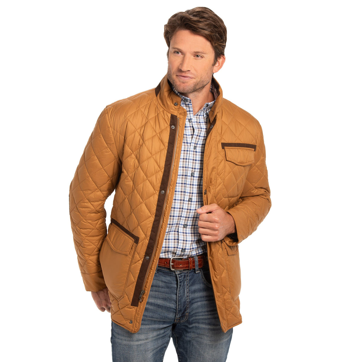 Adventurer Diamond Quilted Nylon Jacket - Whiskey