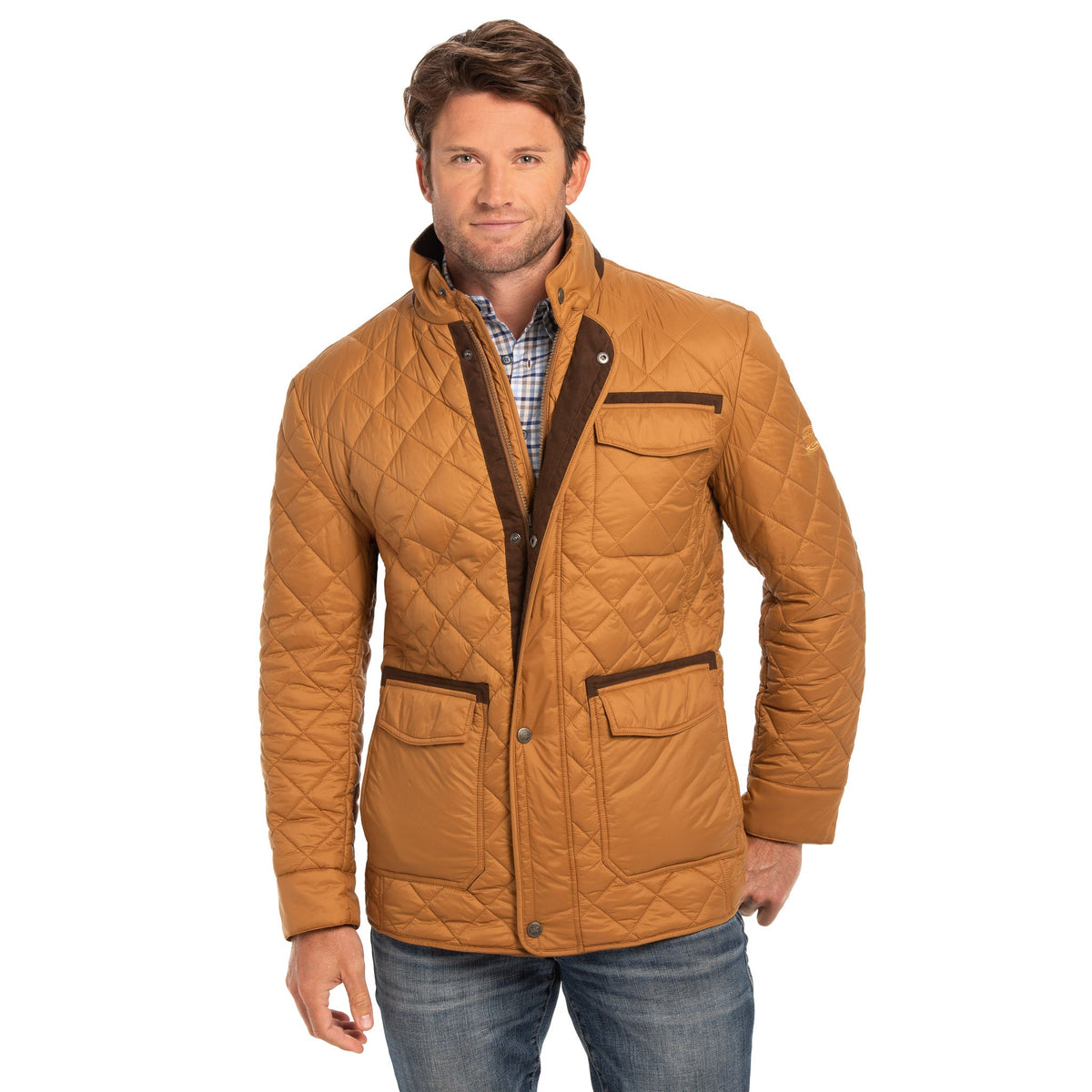 Adventurer Diamond Quilted Nylon Jacket - Whiskey