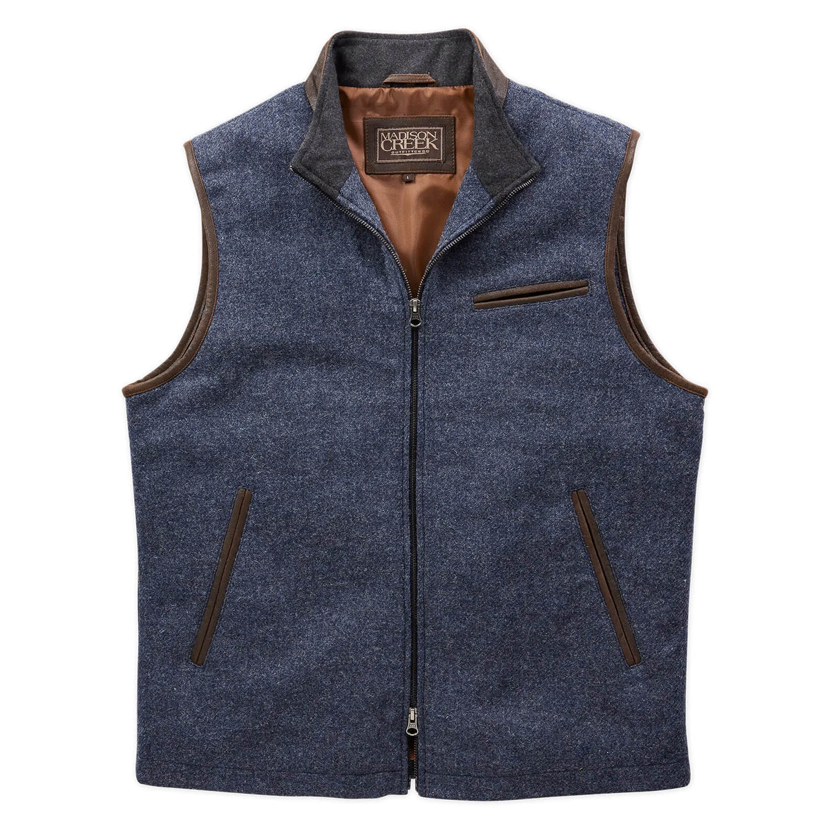 Asheville British Wool Vest - Blue Donegal