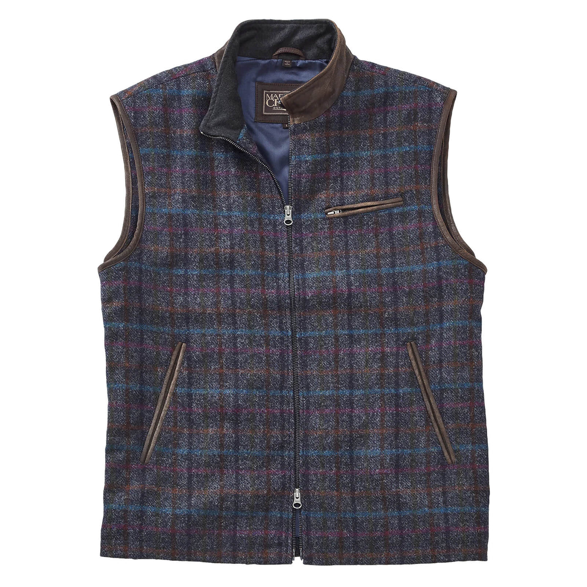 Asheville British Wool Plaid Vest - Pheasant