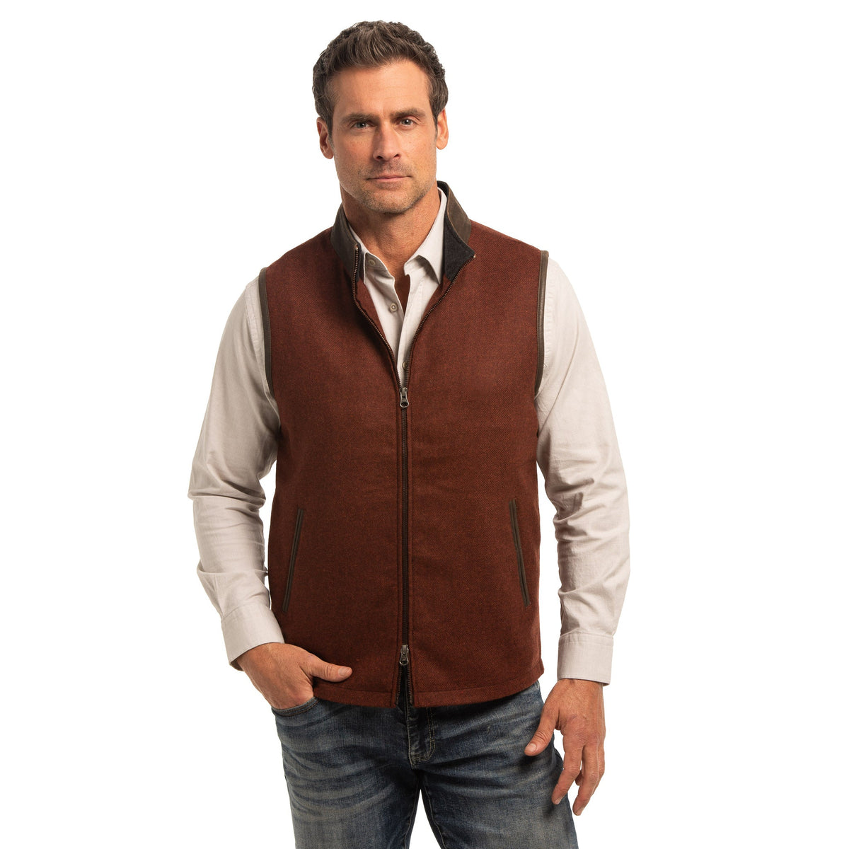 Asheville British Wool Vest - Cinnabar