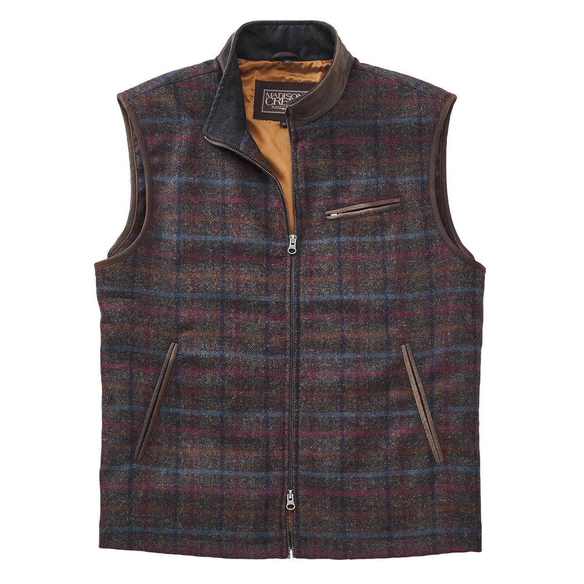Asheville British Wool Plaid Vest - Pheasant