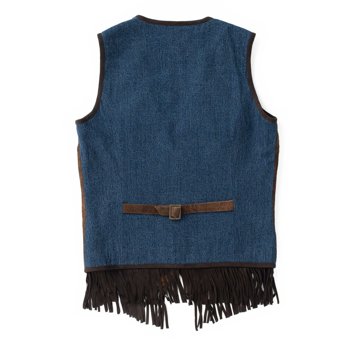 Audi Denim &amp; Leather Fringe Vest