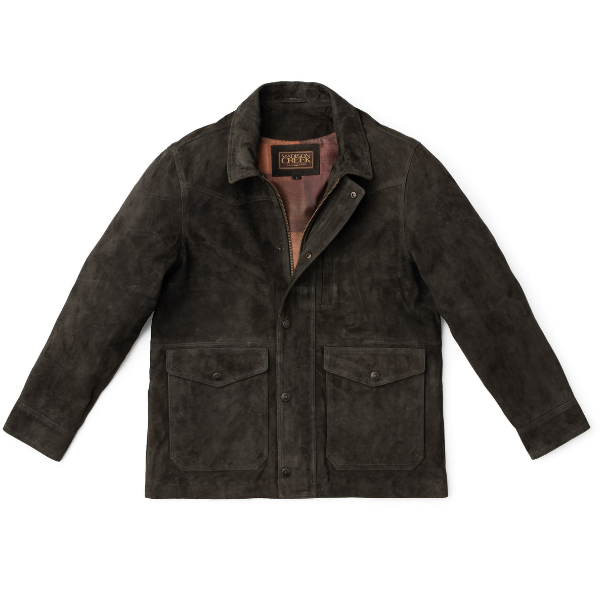 Bandera Goat Suede Leather Jacket - Charcoal