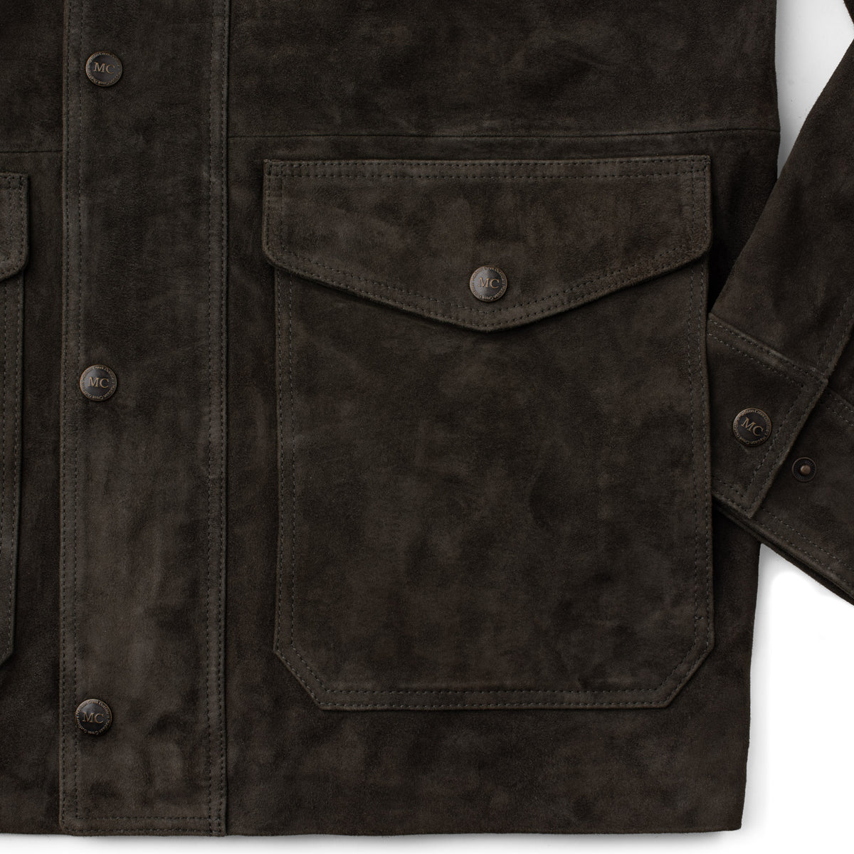 Bandera Goat Suede Leather Jacket - Charcoal