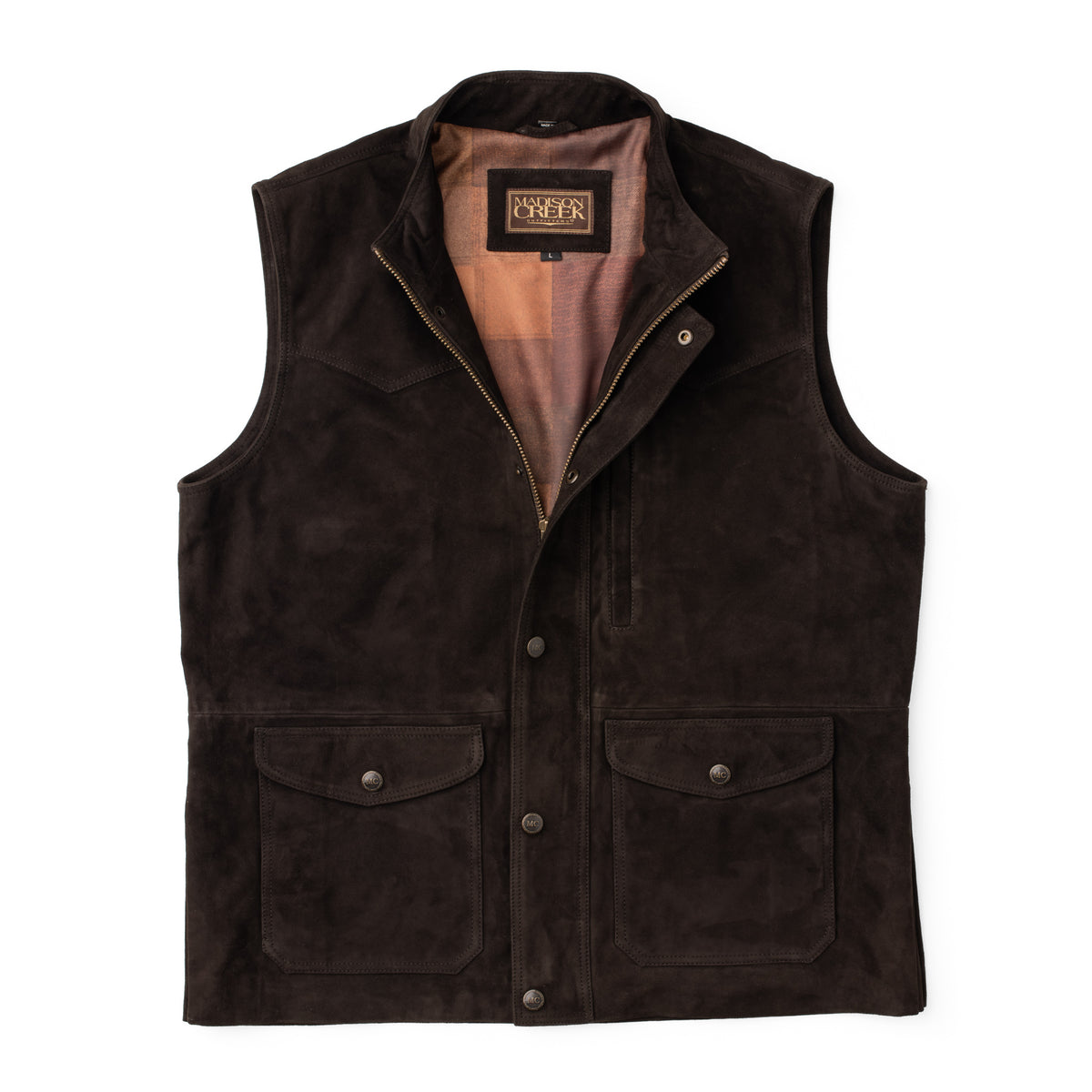 Bandera Goat Suede Leather Vest - Chocolate