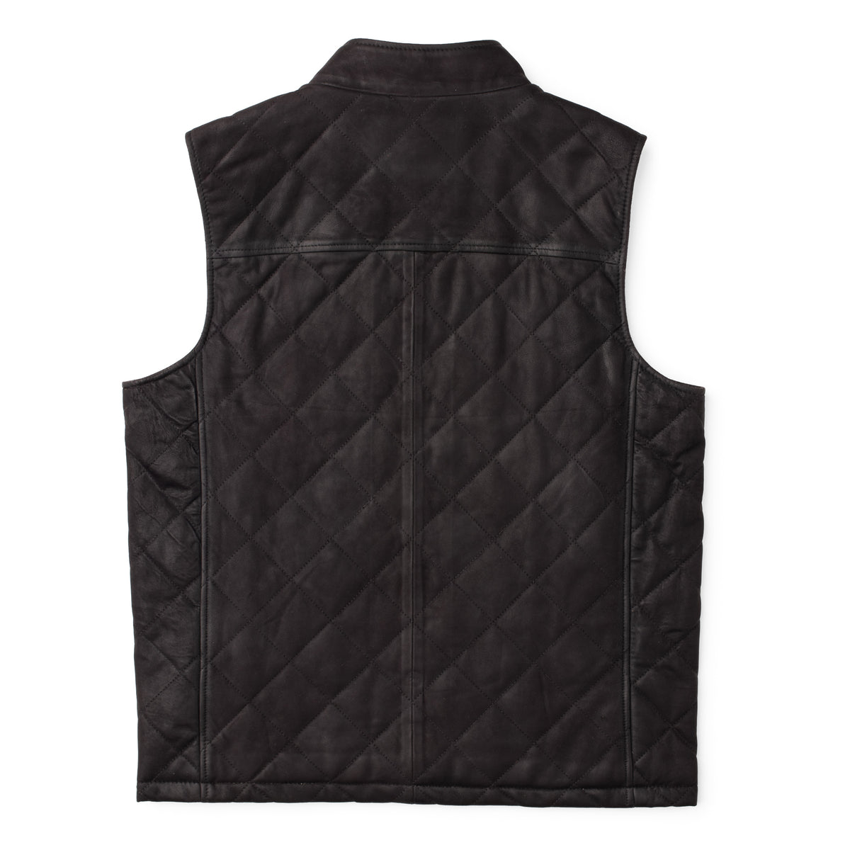 Beaver Creek Waxed Goat Suede Leather Vest - Dark Navy