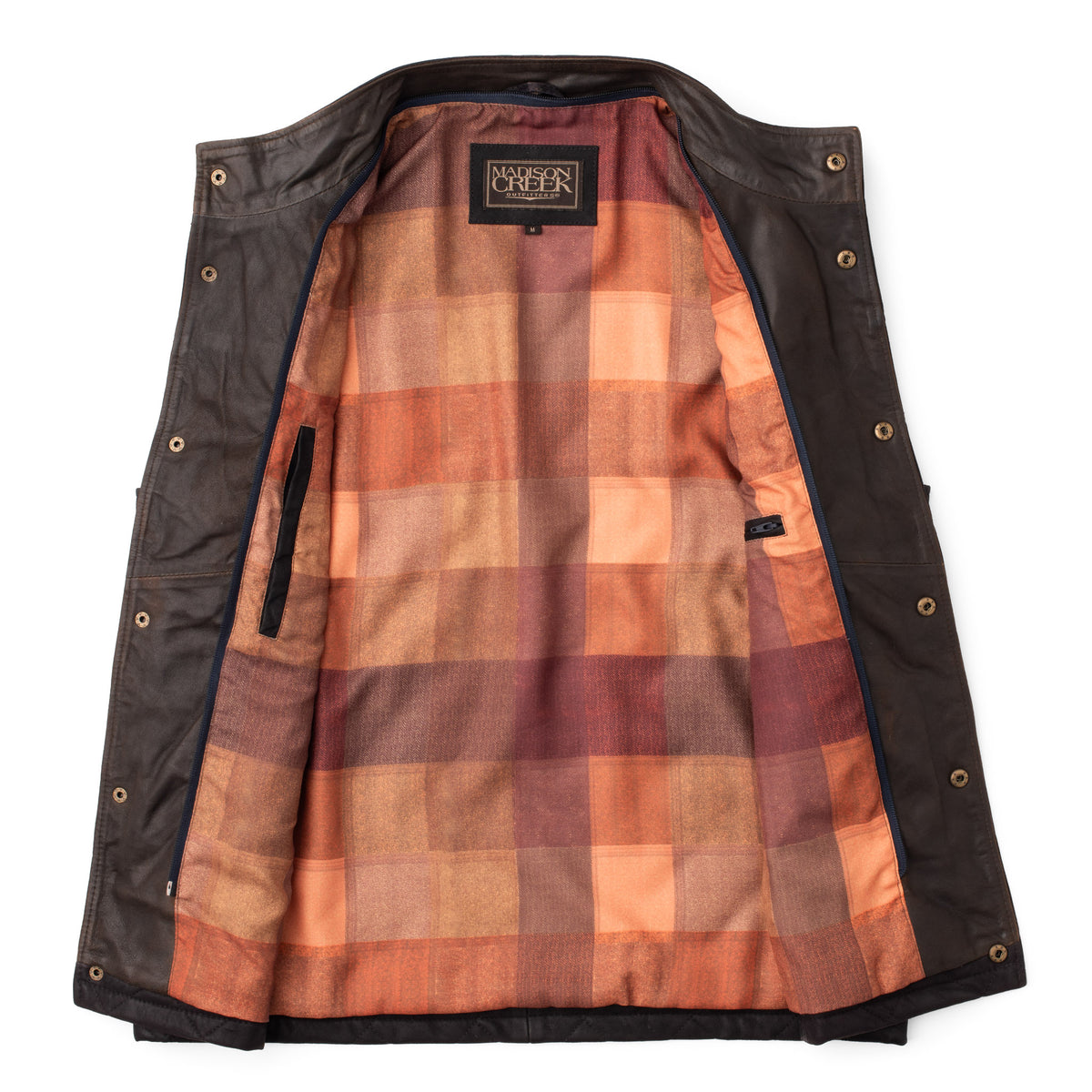Beaver Creek Waxed Goat Suede Leather Vest - Dark Navy