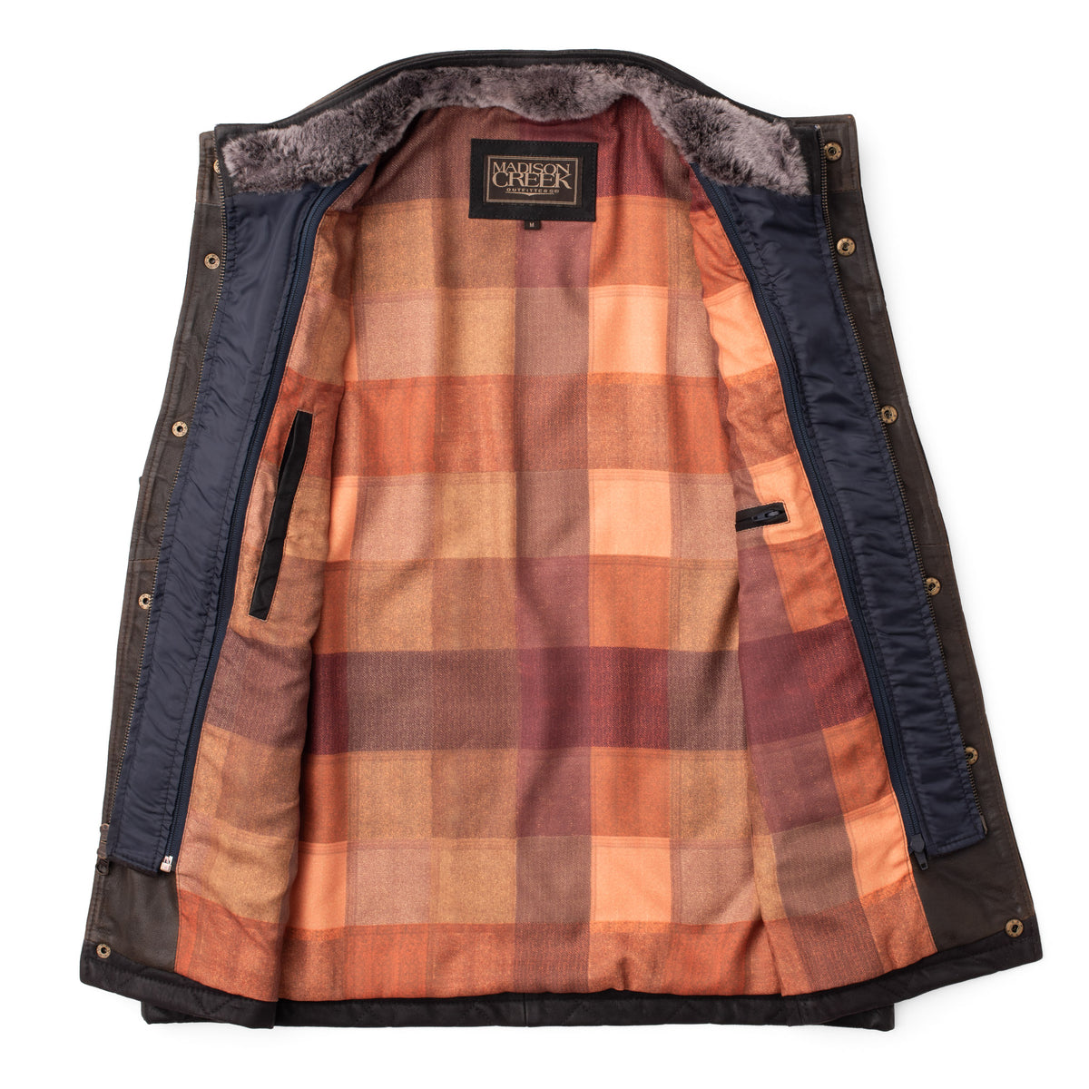 Beaver Creek Waxed Goat Suede Leather Vest - Dark Navy