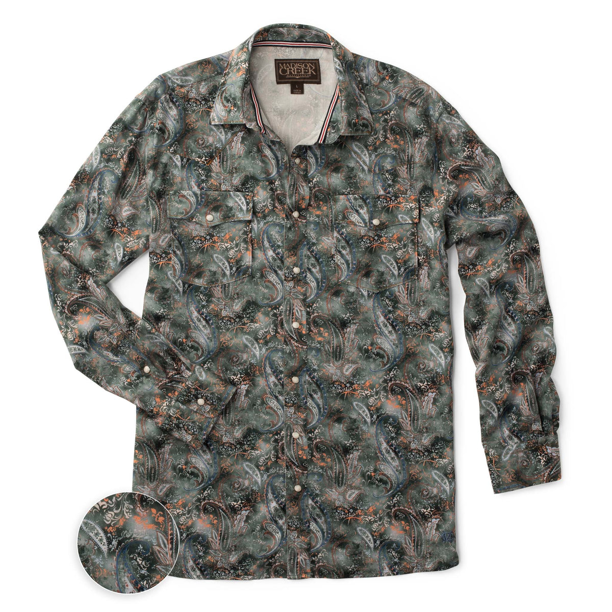 Bisley Paisley Western Shirt - Sage Paisley