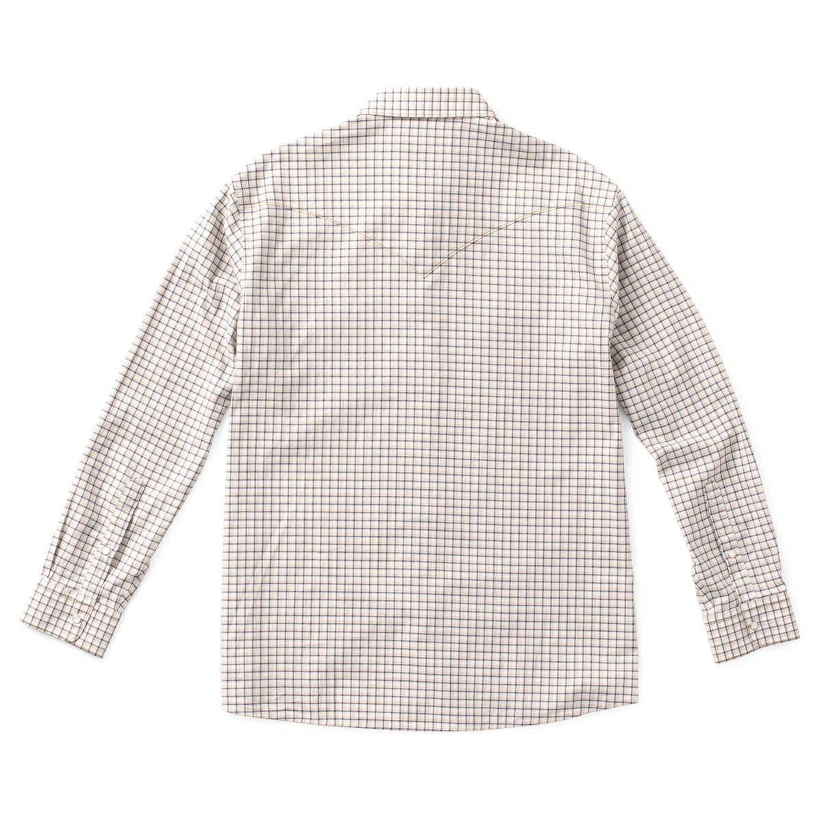 Bisley Plaid Western Shirt - Tan/Blue Plaid