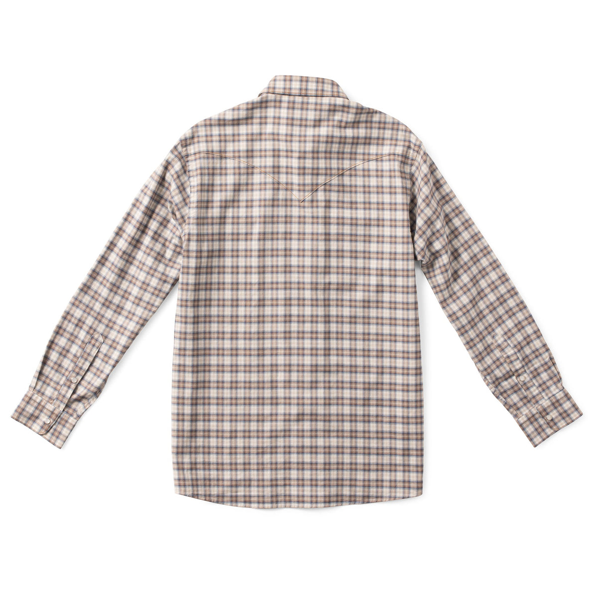Bisley Plaid Western Shirt - Tan/Blue Plaid