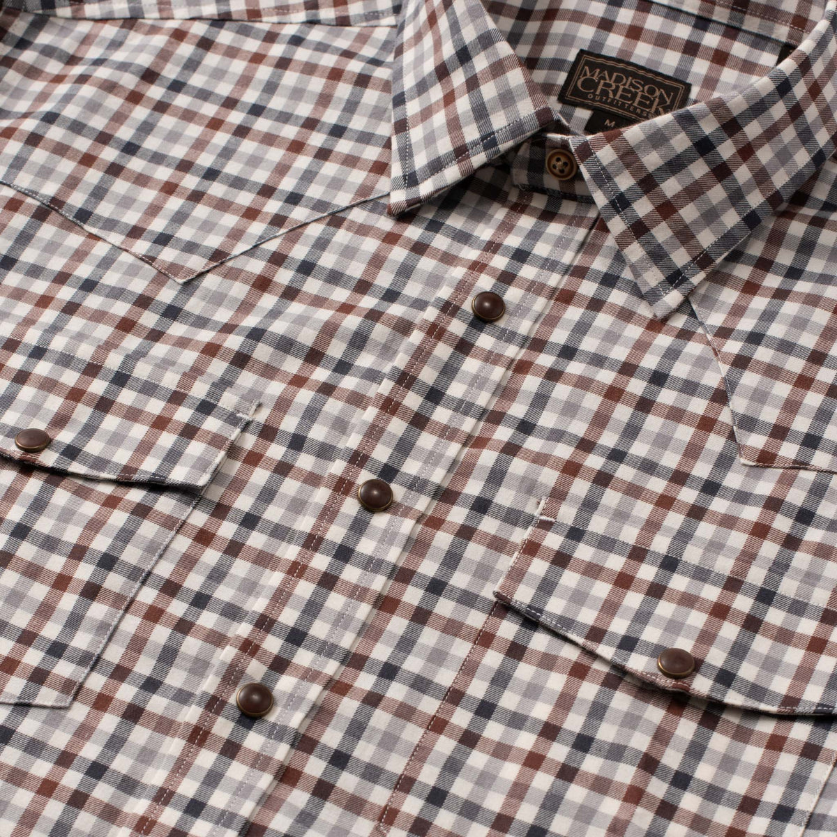 Bisley Western Shirt - Brown/Grey Check