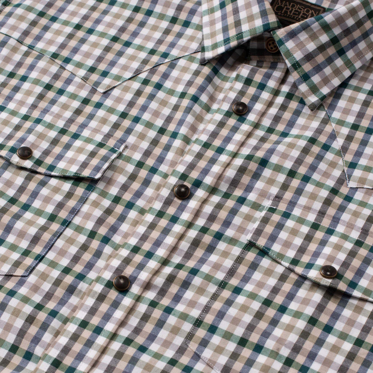 Bisley Western Shirt - Sage/Khaki Check