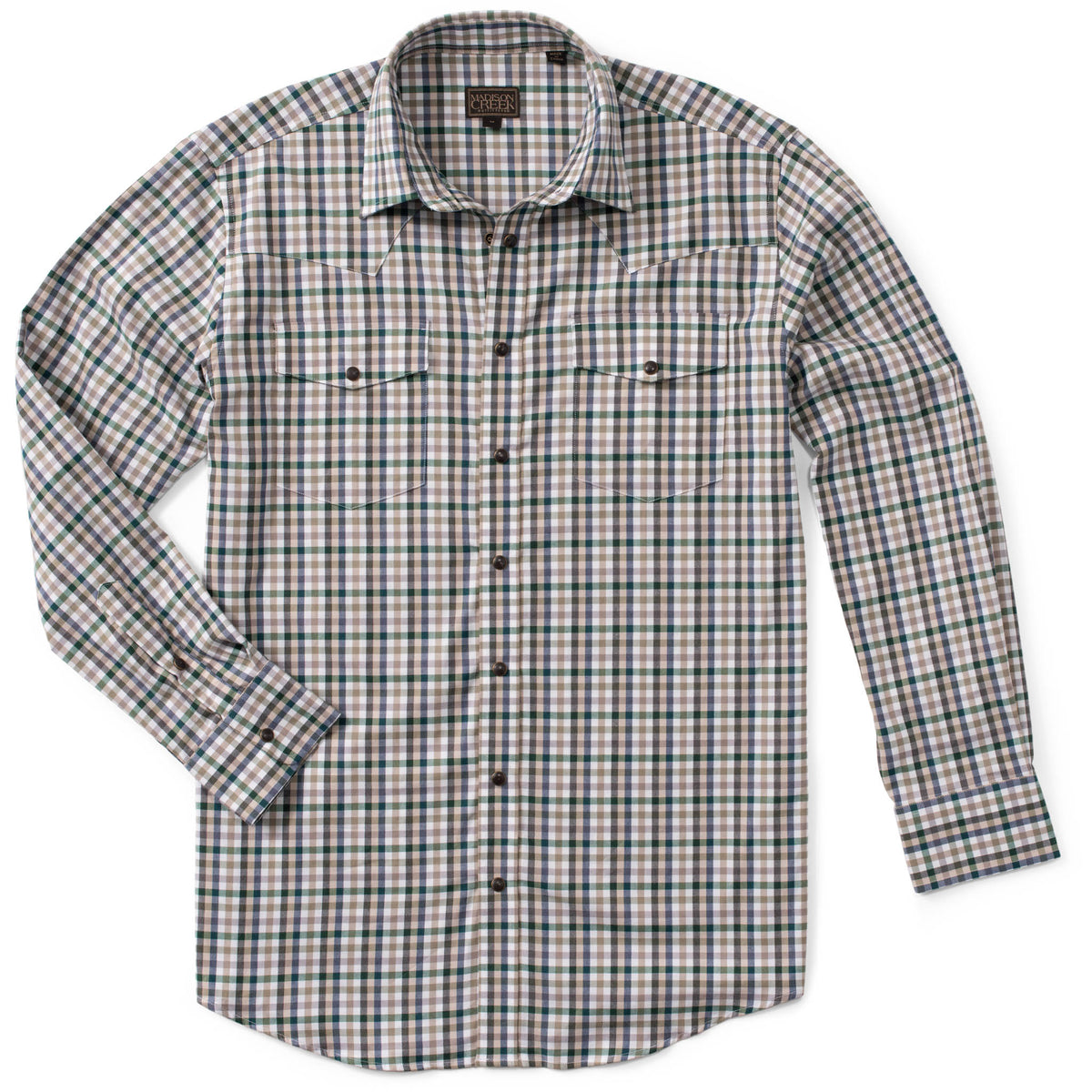 Bisley Western Shirt - Sage/Khaki Check