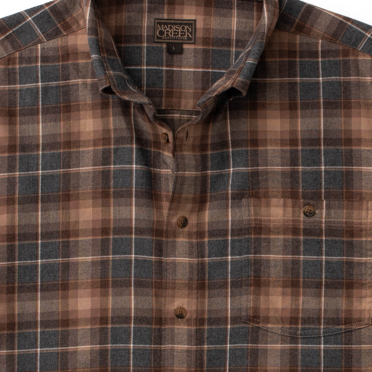 Branch Button-Down Shirt - Grey/Brown Plaid