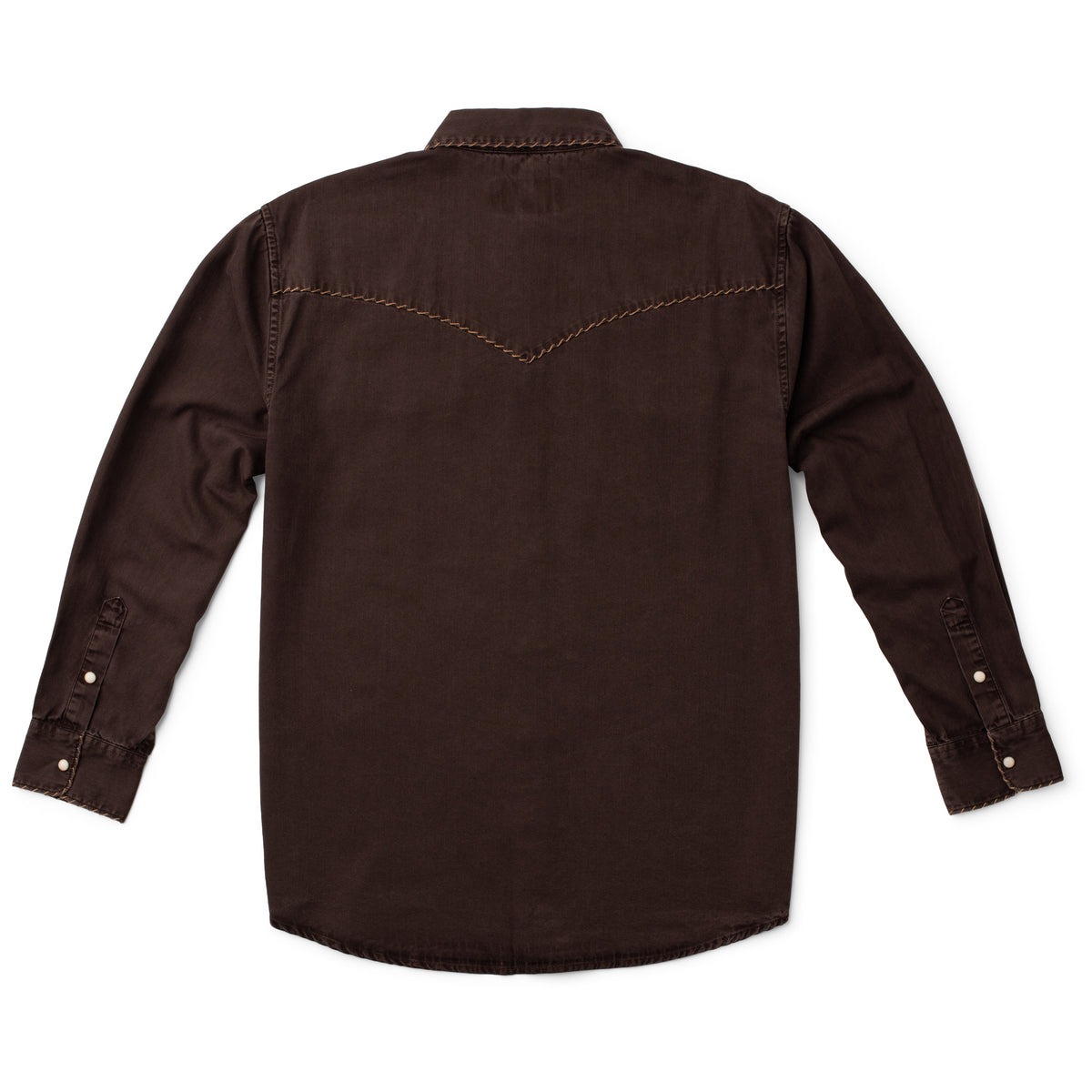 Branson Whipstitch Western Shirt - Coffee