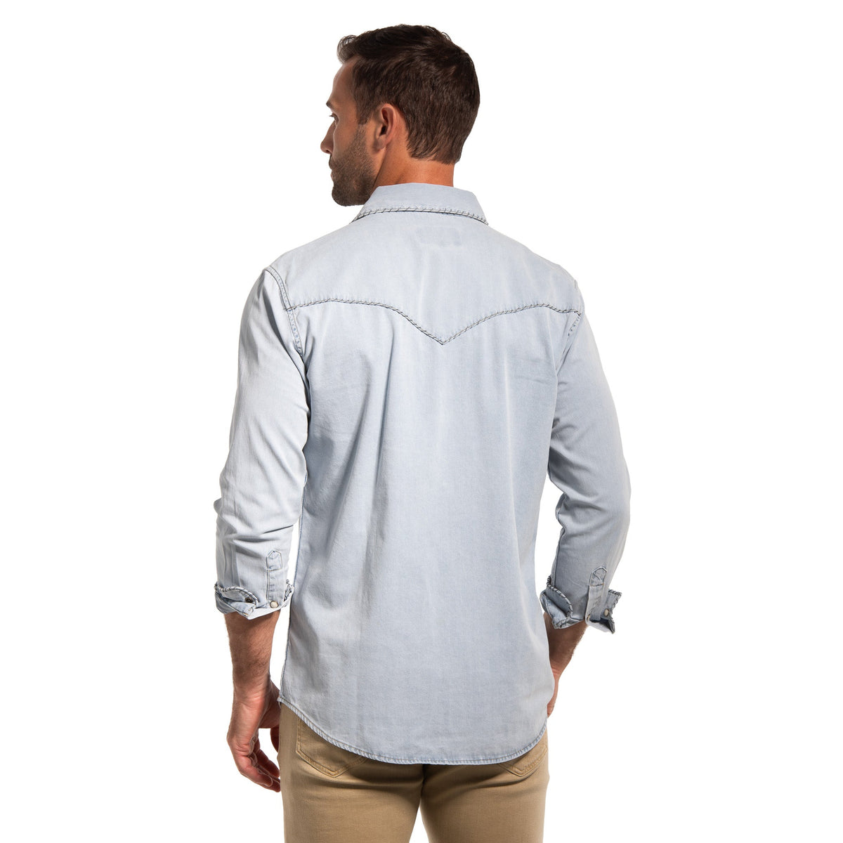 Branson Whipstitch Denim Shirt - Black Denim