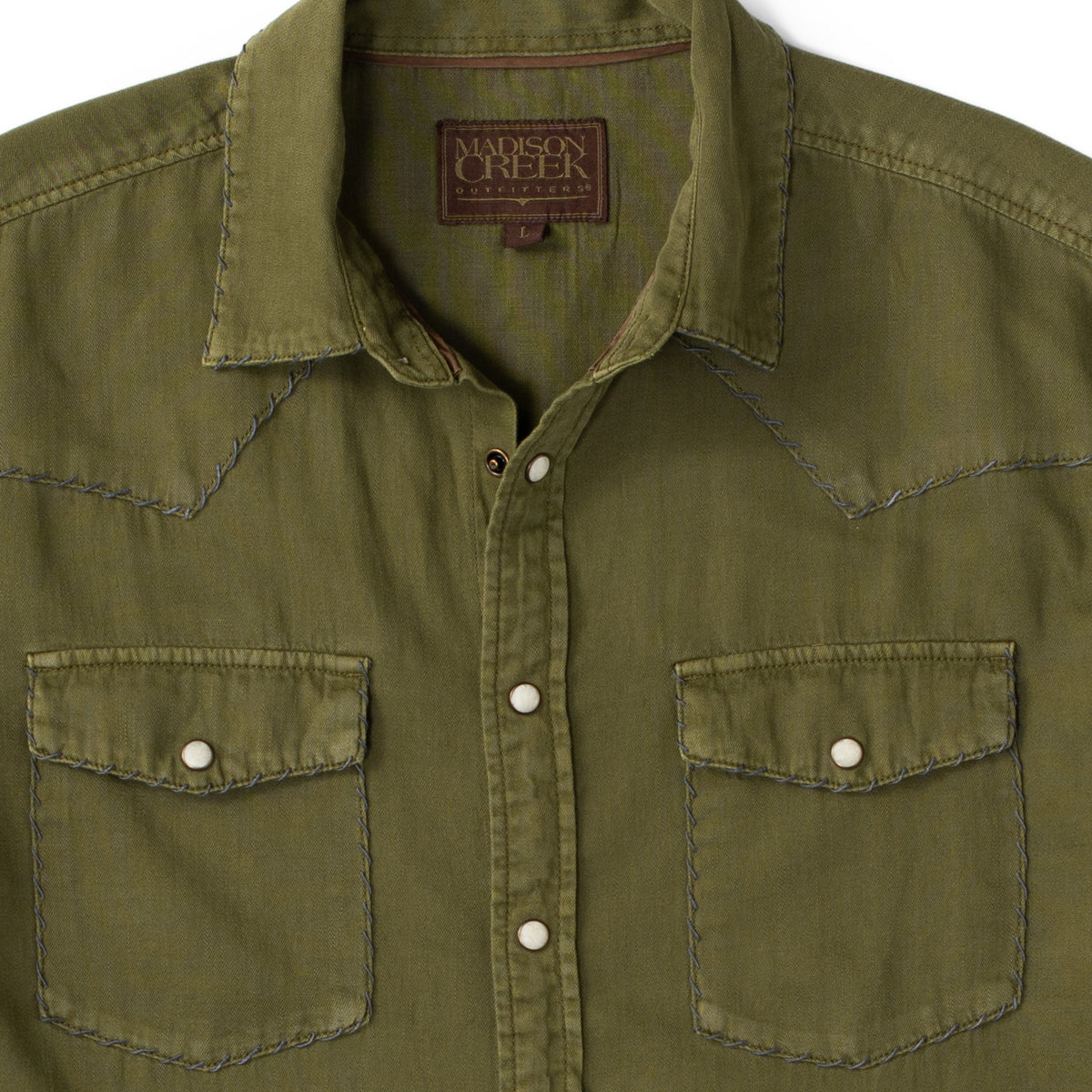 Branson Whipstitch Western Shirt - Sage