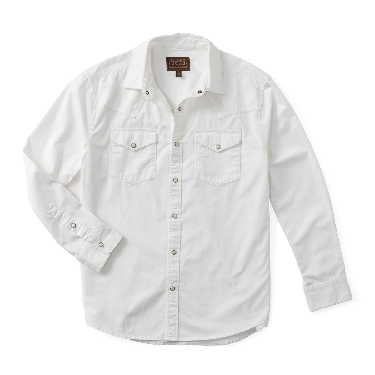 Branson Whipstitch Western Shirt - White