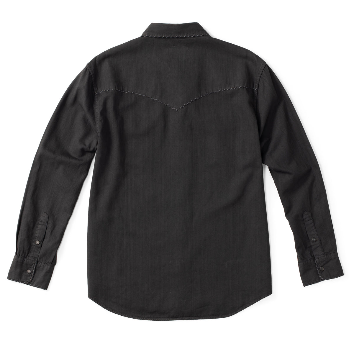 Branson Whipstitch Western Shirt - Black Denim