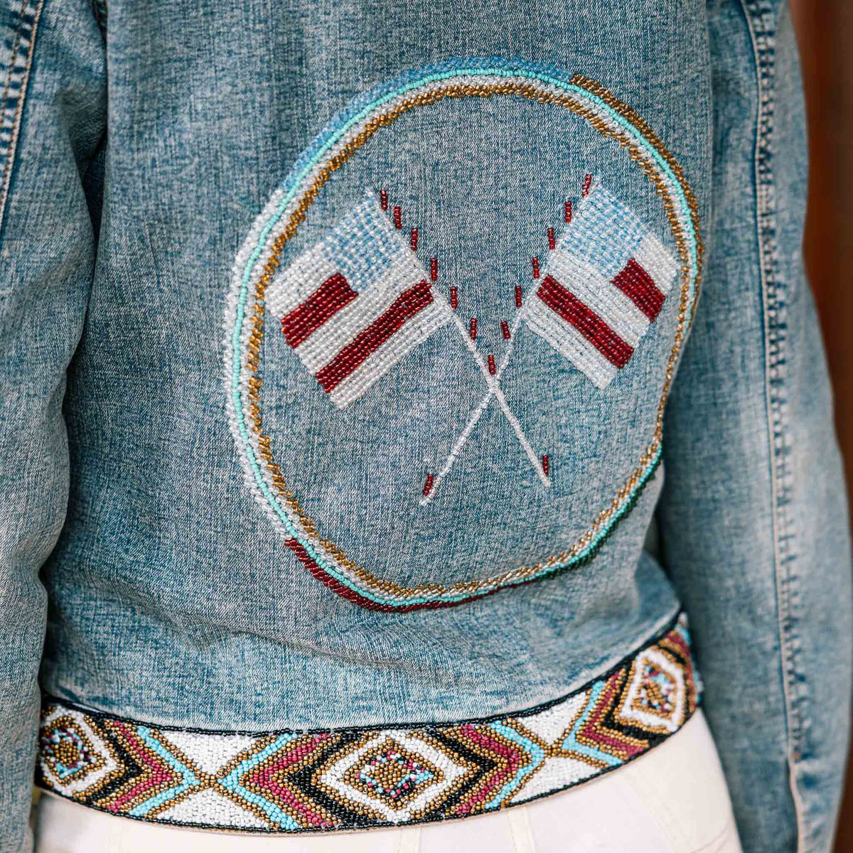 Bryn Beaded Denim Jean Jacket