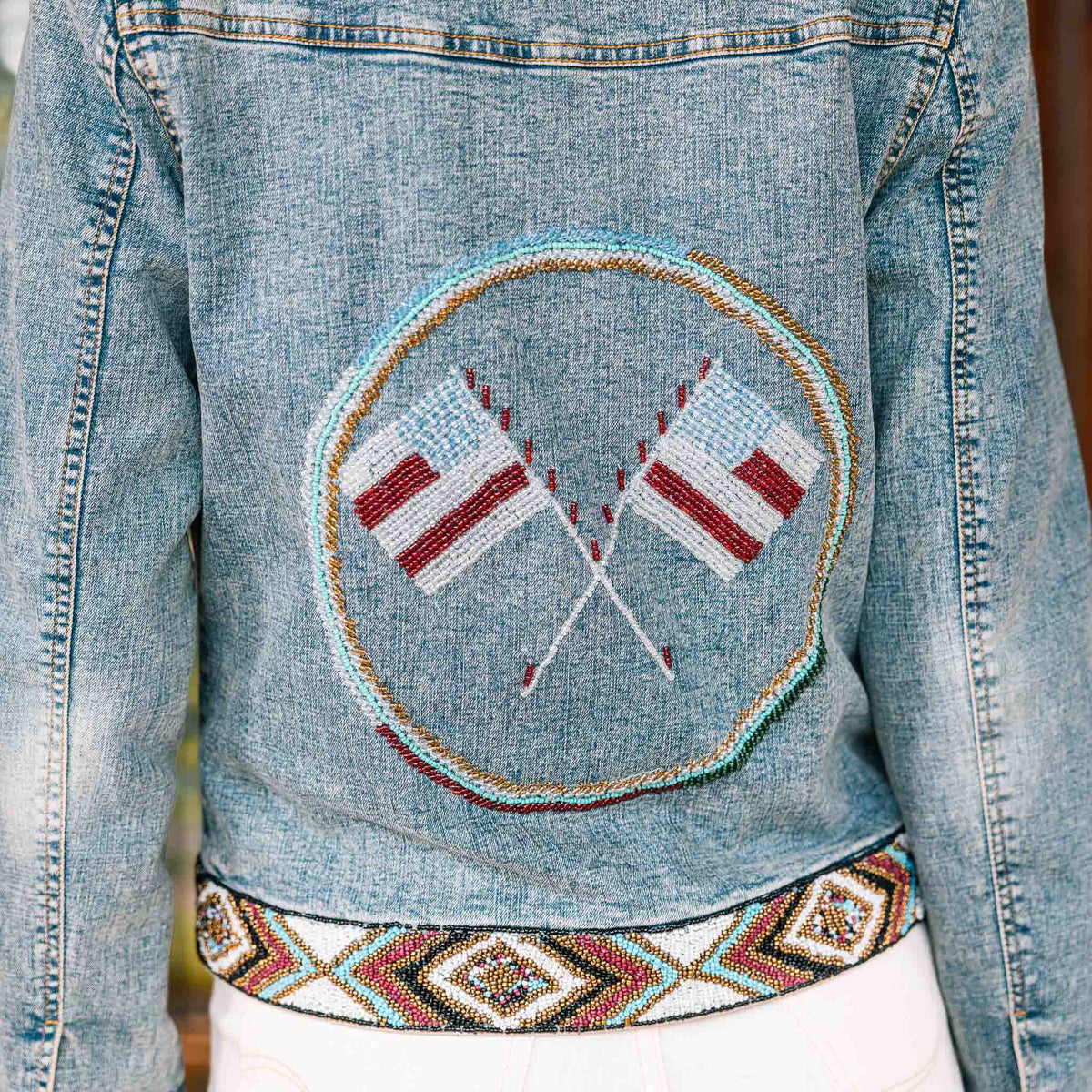 Bryn Beaded Denim Jean Jacket