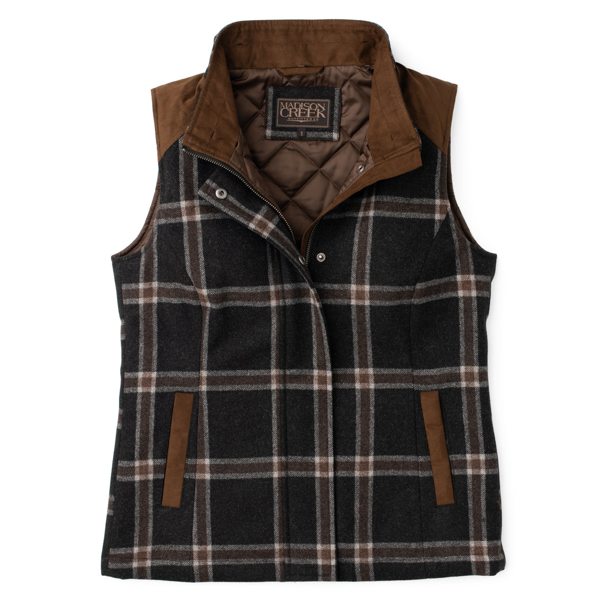 Cashiers Wool Blend Vest - Dark Grey Plaid