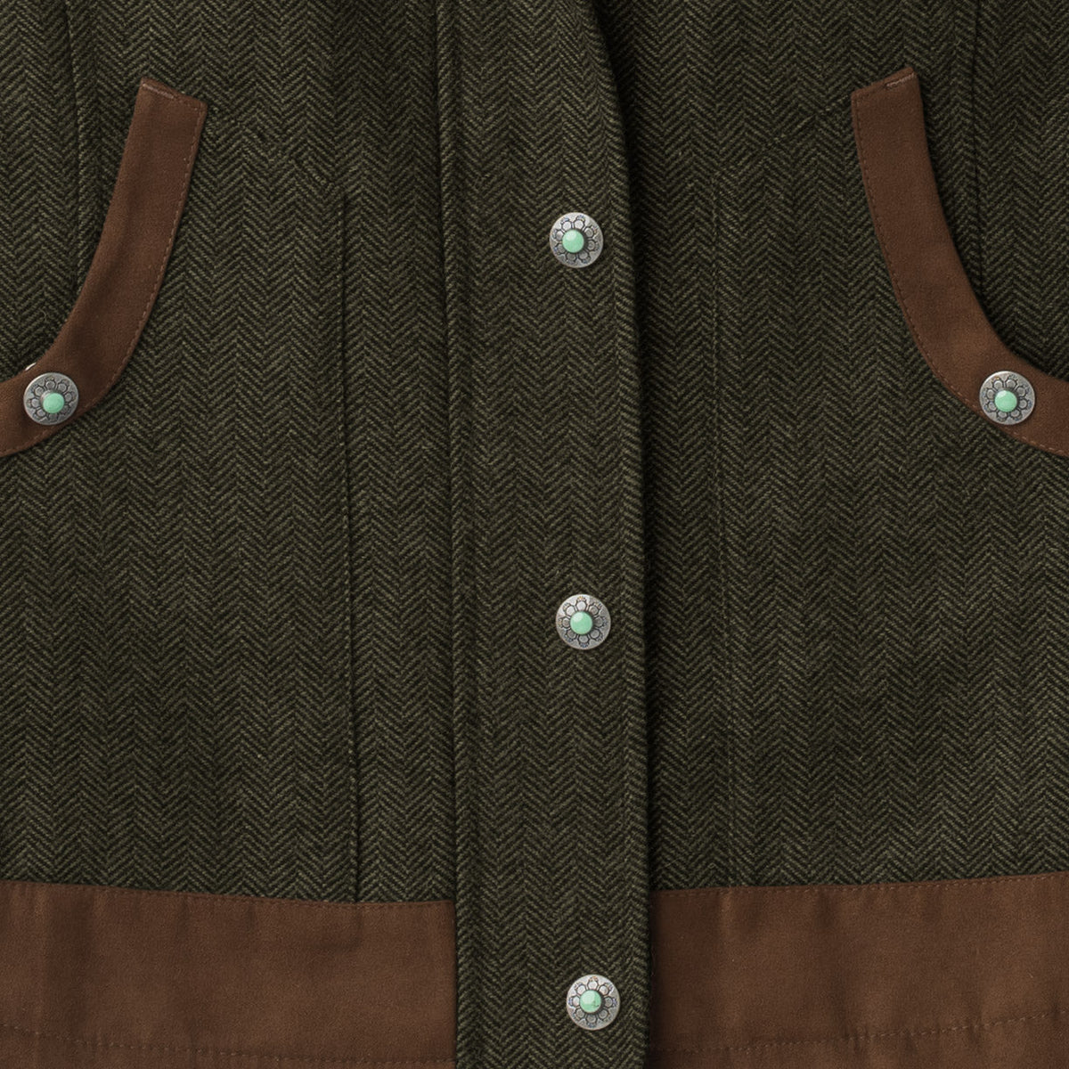 Channel Wool Vest - Pine Herringbone