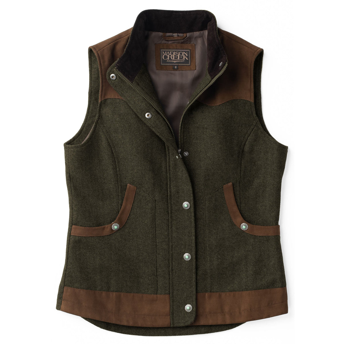 Channel Wool Vest - Pine Herringbone
