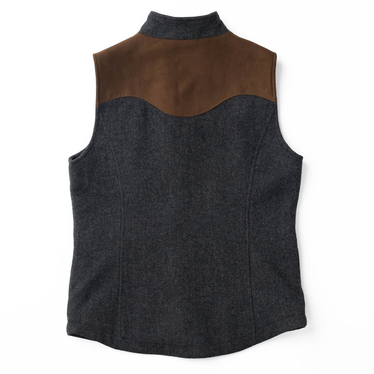 Channel Wool Vest - Charcoal Herringbone
