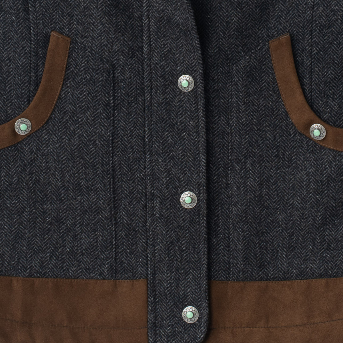 Channel Wool Vest - Pine Herringbone