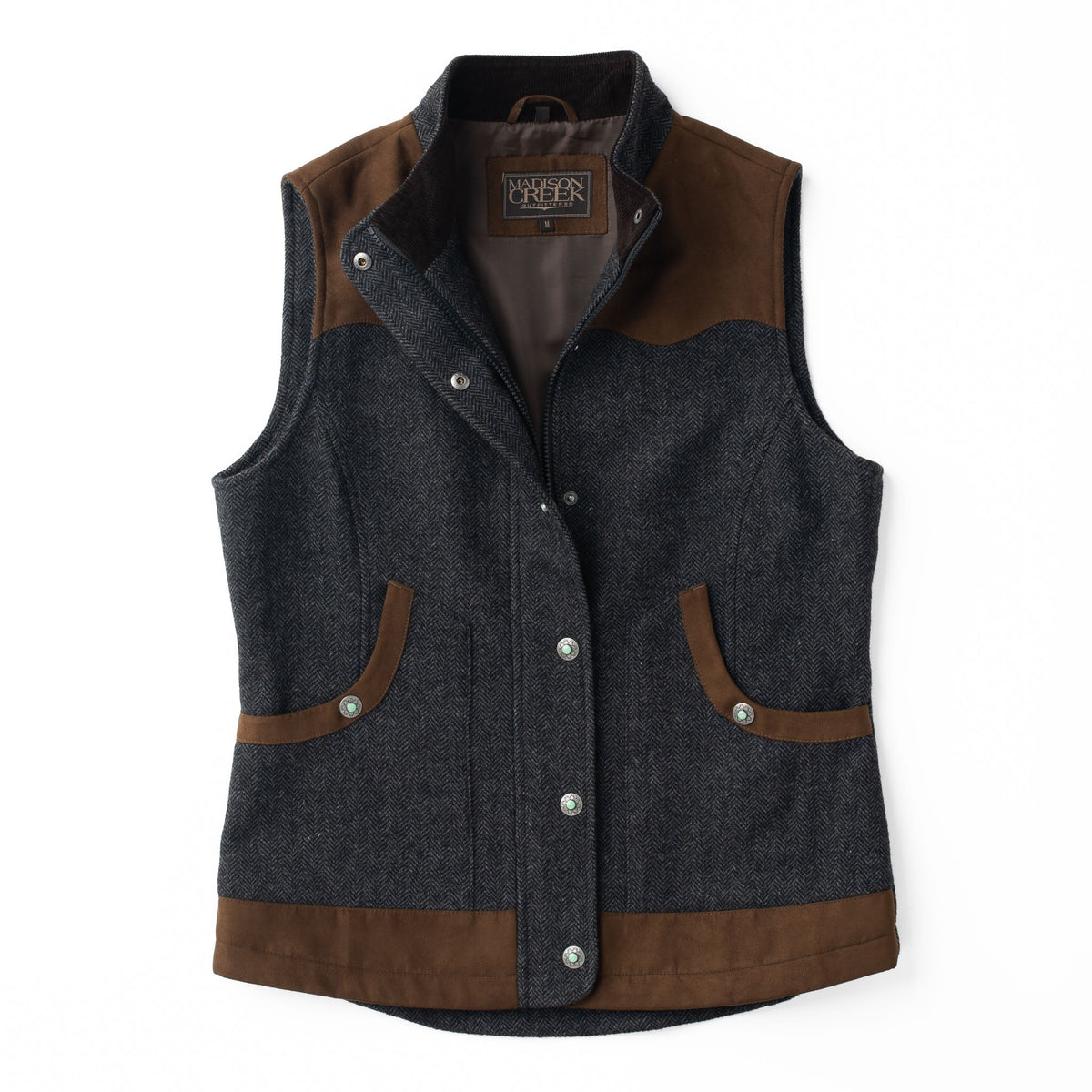 Channel Wool Vest - Pine Herringbone