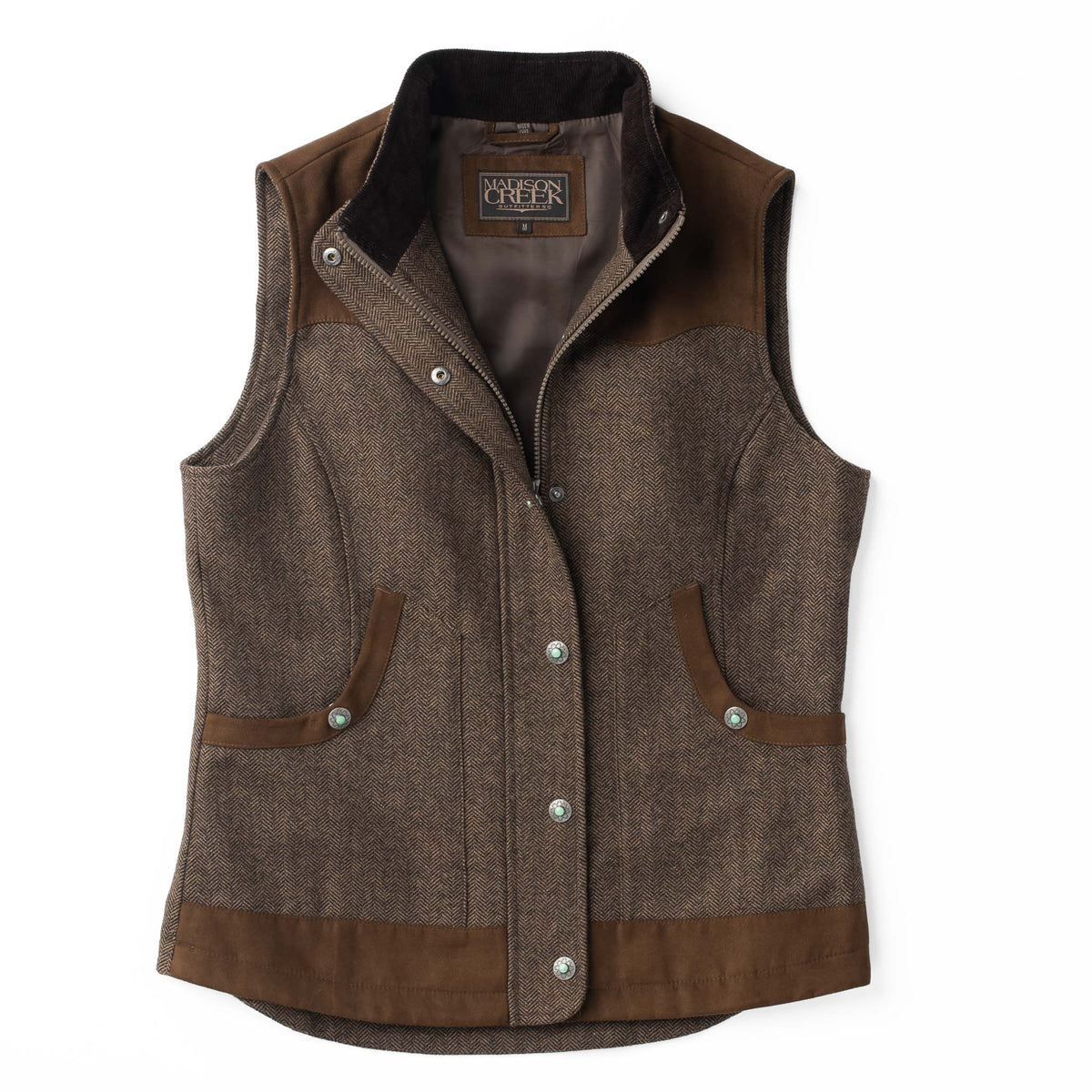 Channel Wool Vest - Tan Herringbone