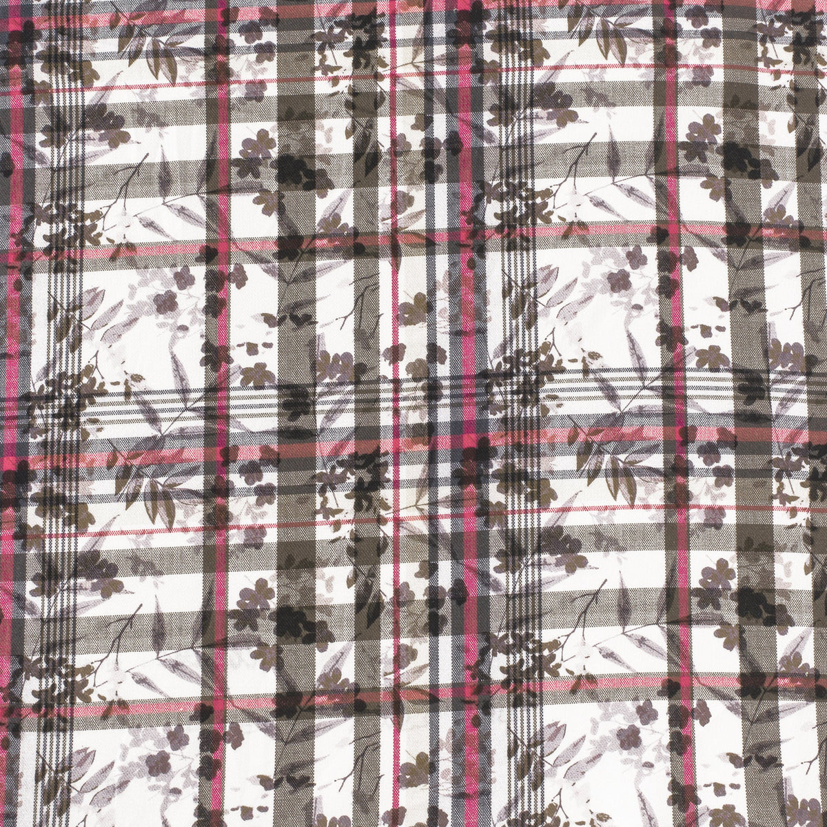 Claire Floral Plaid Print Shirt - Olive & Ruby