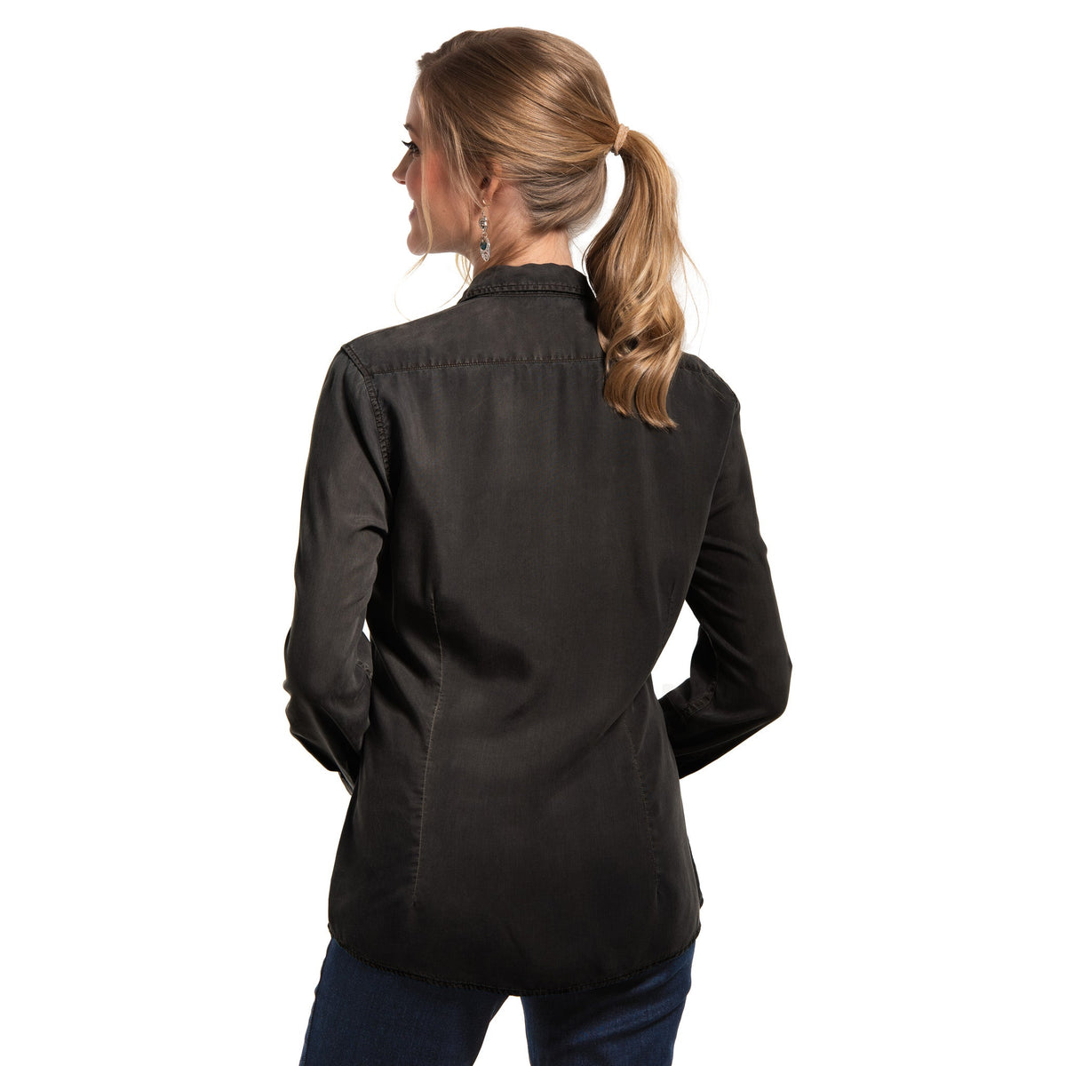 Claire Signature Blend Solid Shirt - White