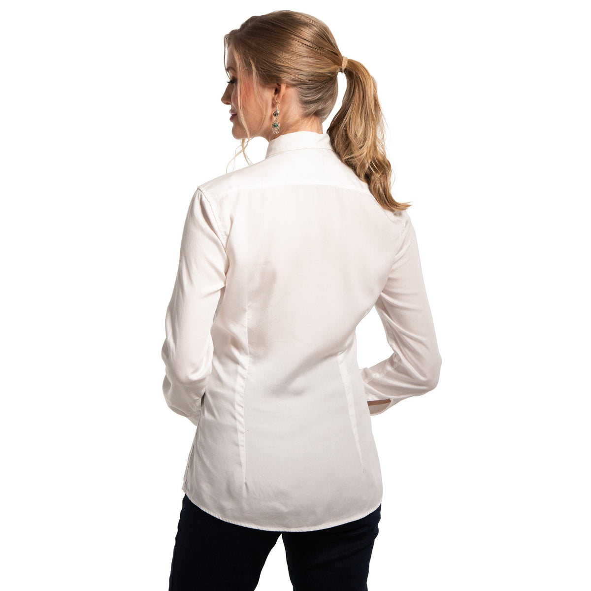 Claire Signature Blend Solid Shirt - White