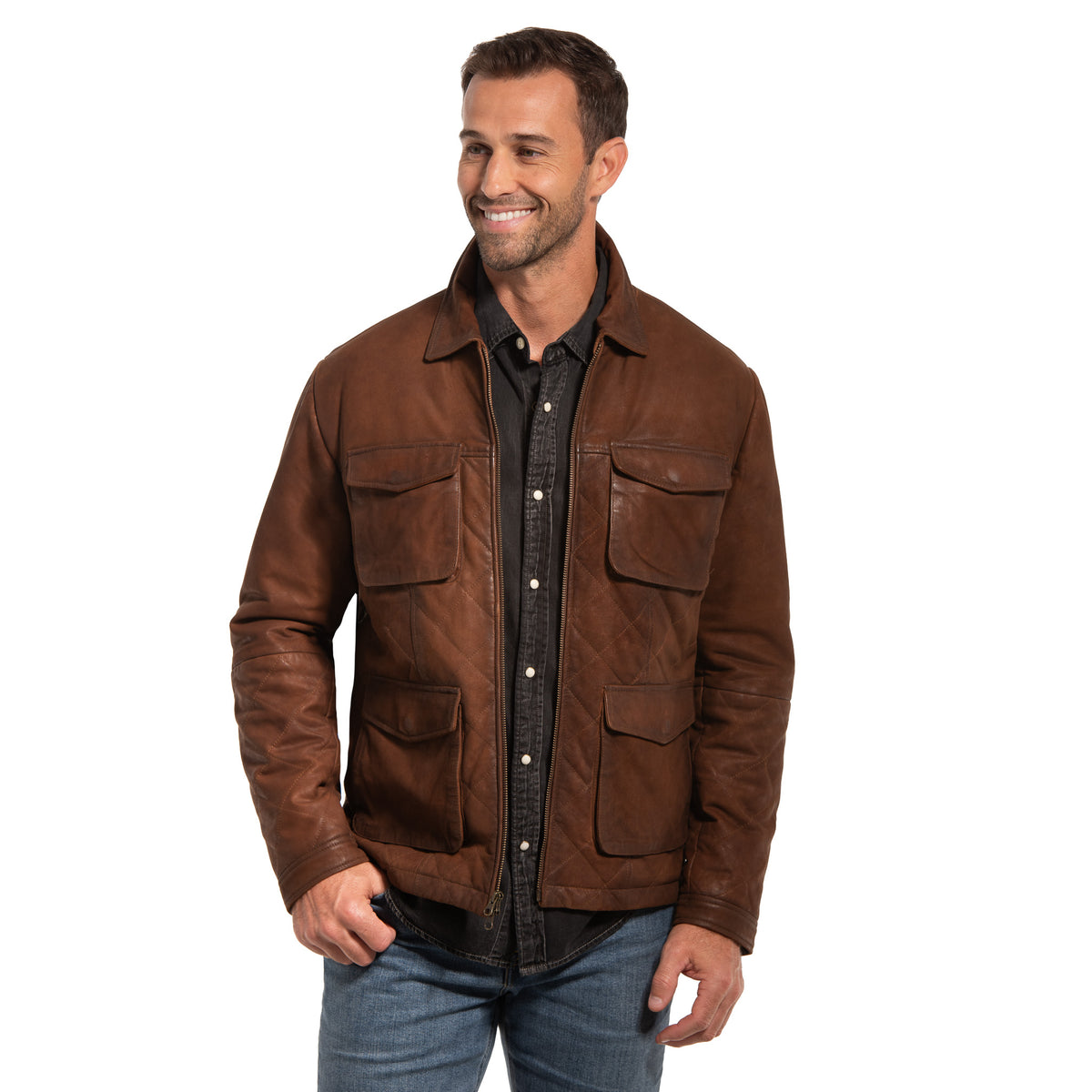 Dutton Waxed Goat Suede Leather Jacket