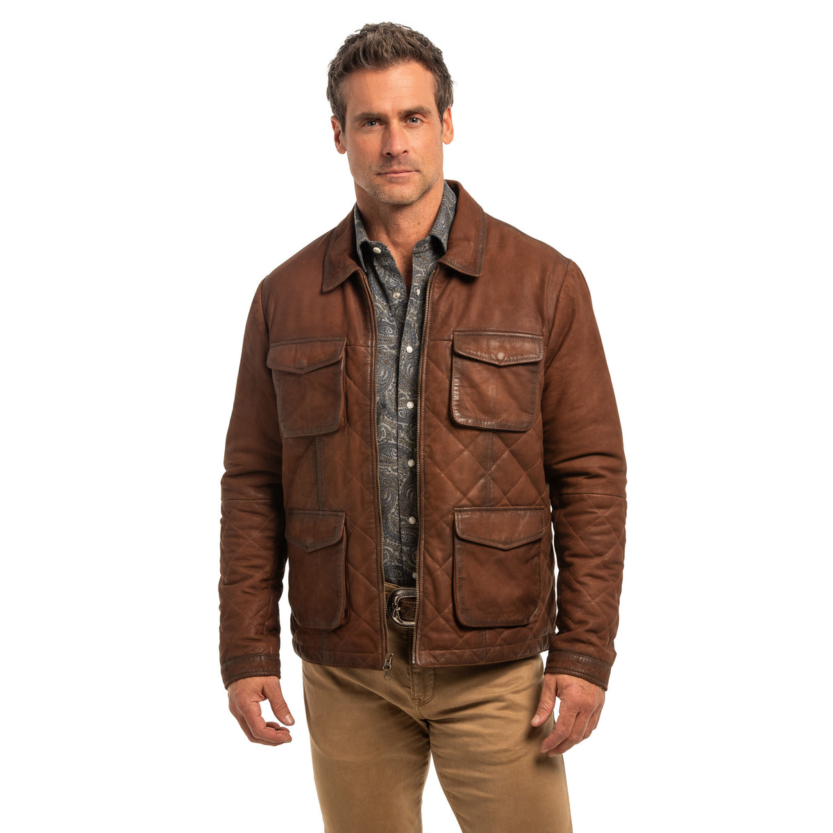 Dutton Waxed Goat Suede Leather Jacket