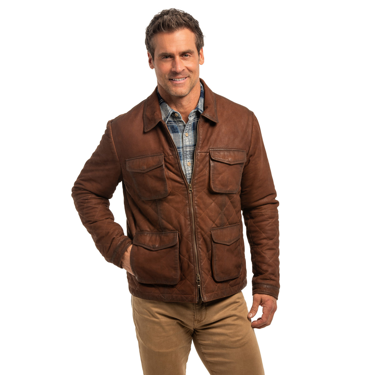 Dutton Waxed Goat Suede Leather Jacket