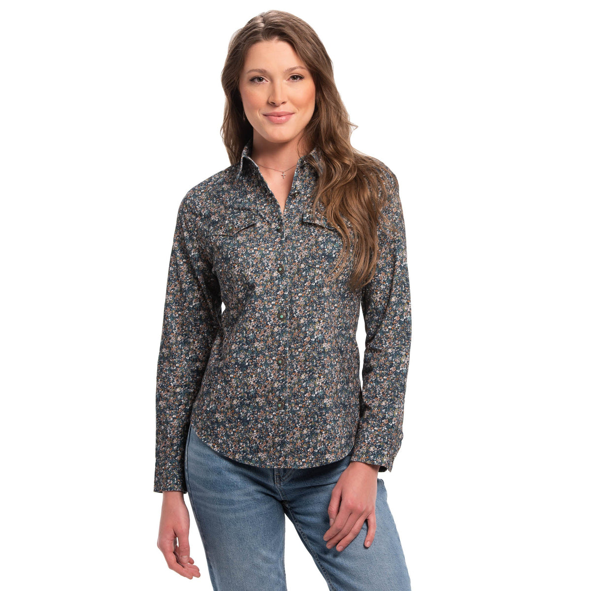 Gail Floral Corduroy Shirt - Ivory Floral