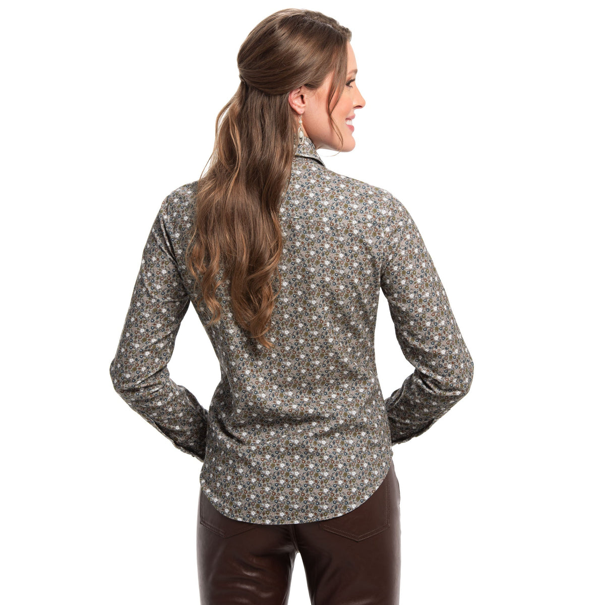 Gail Floral Corduroy Shirt - Sage Floral