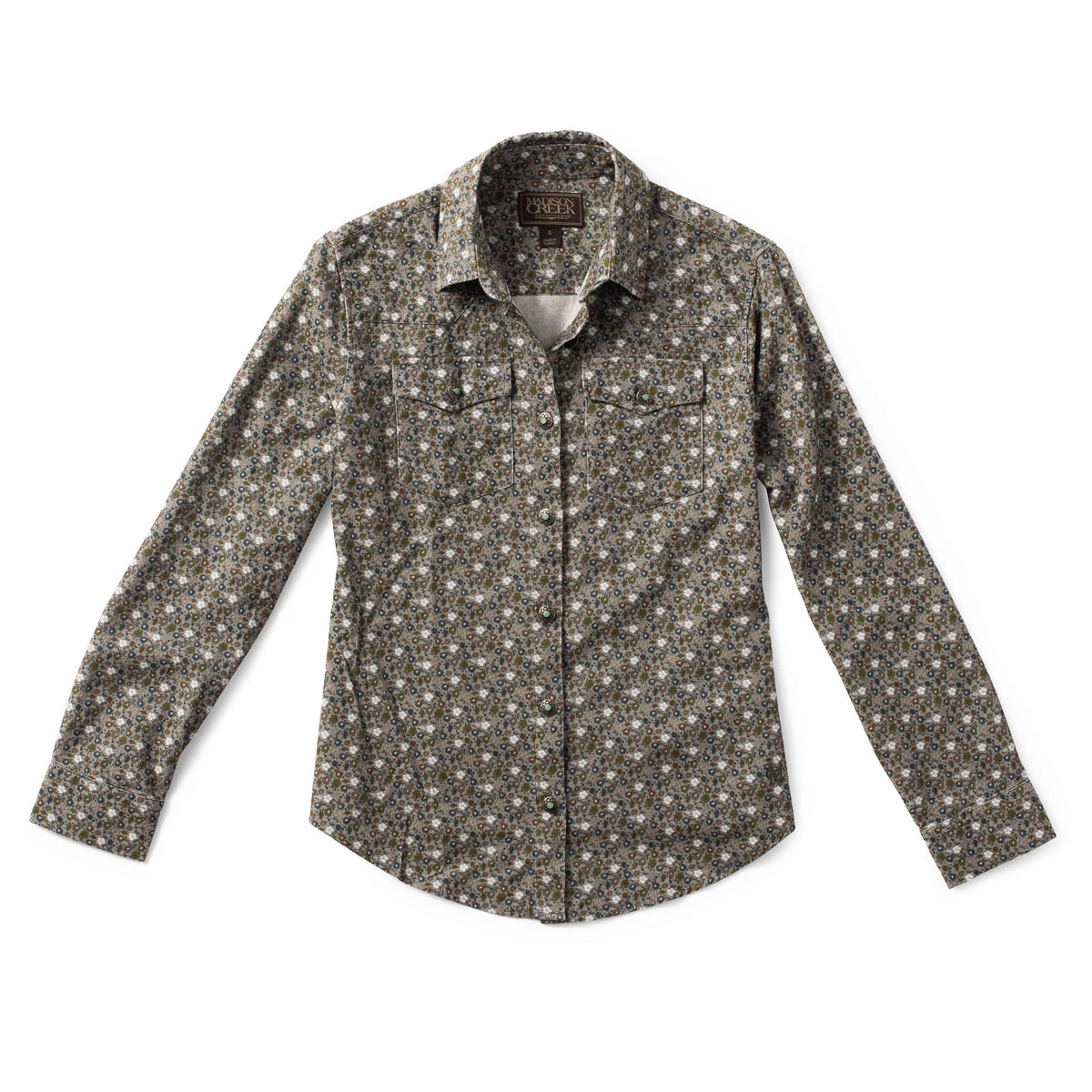 Gail Floral Corduroy Shirt - Sage Floral