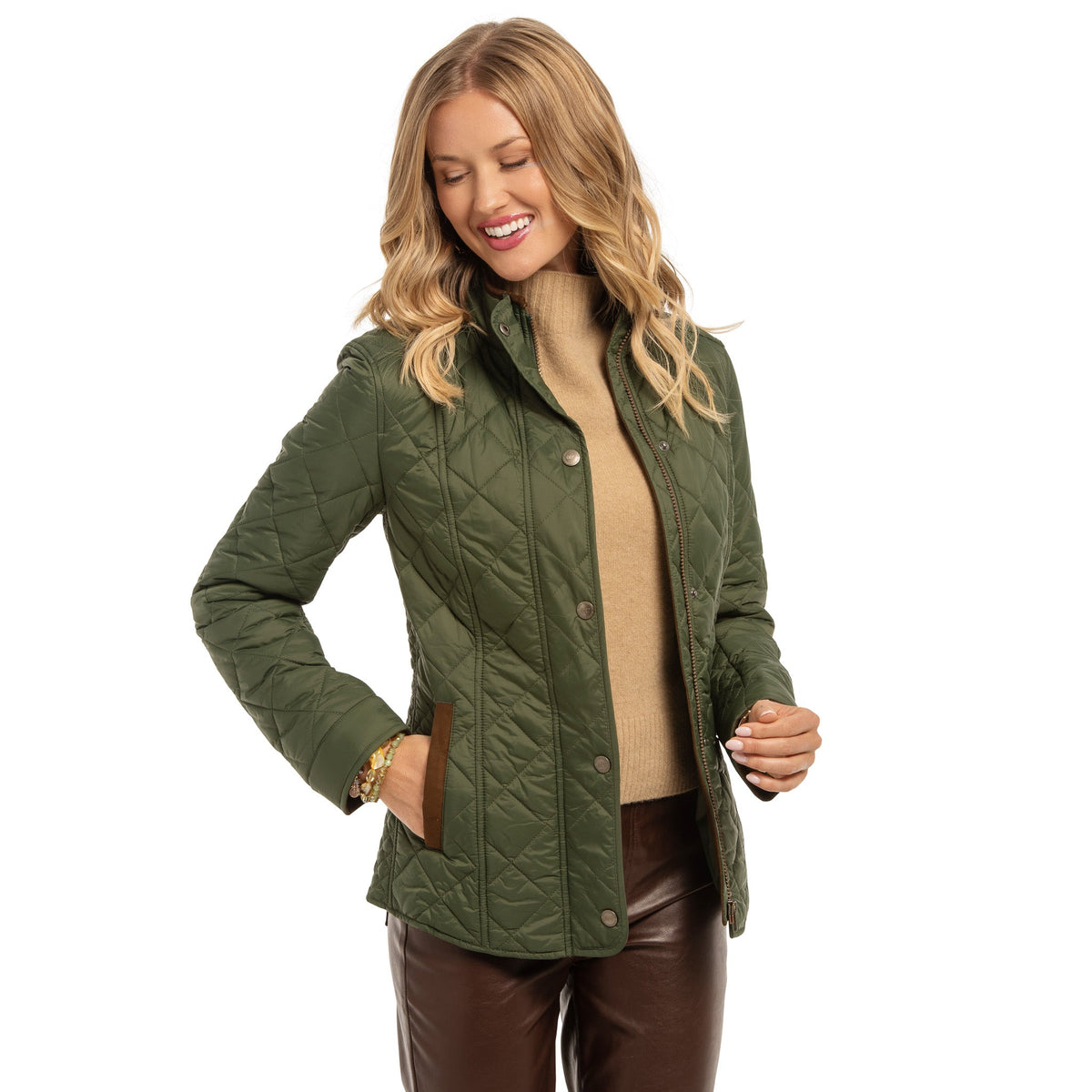 Georgia Quilted Nylon Jacket - Pine