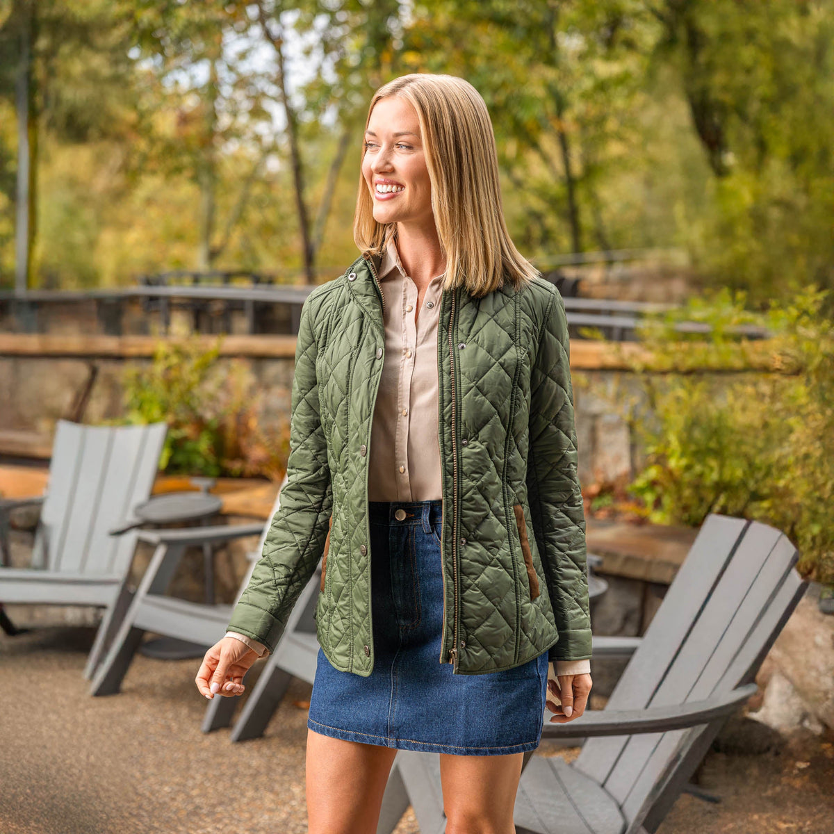 Georgia Quilted Nylon Jacket - Pine